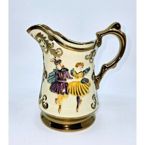 Vintage Wade England Festival Pitcher W/ Gold Trim & Dancing Couple Design